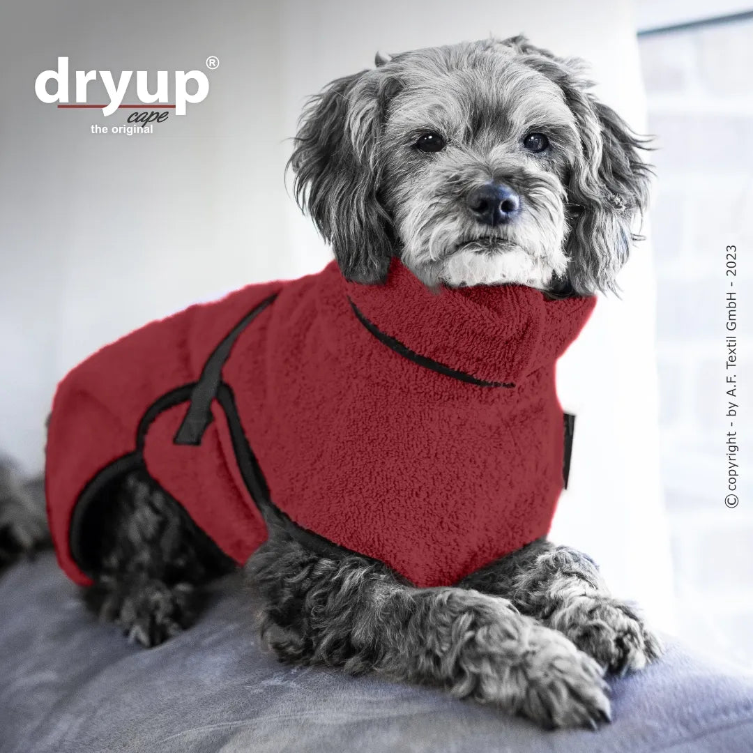 Hundebademantel Dryup Cape MINI bordeaux