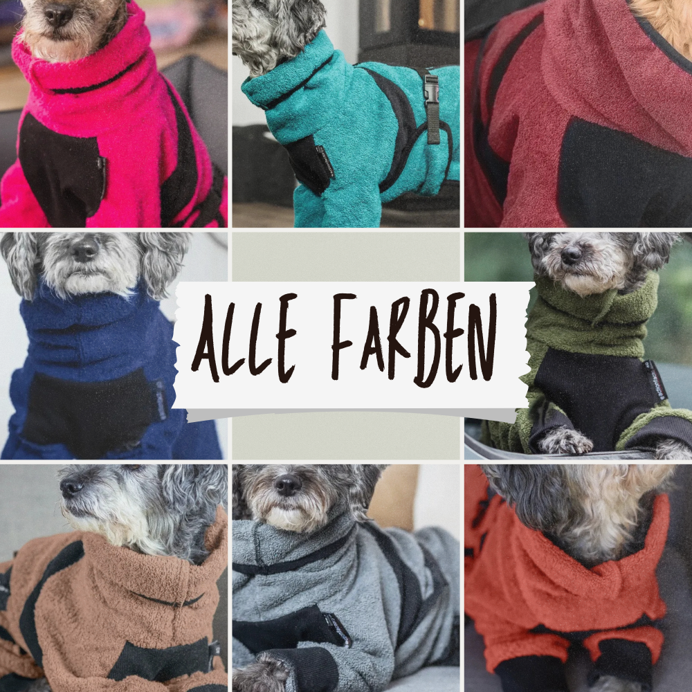 Hundebademantel DRyup zip.fit body MINI alle Farben