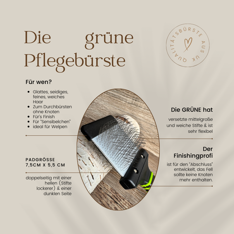Finishingprofi GRÜN - Qualitäts Hundebürste patentiert