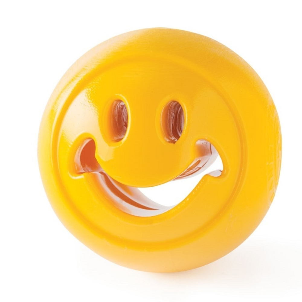 Ball Planet Dog Orbee Tuff Nooks gelb Smilie